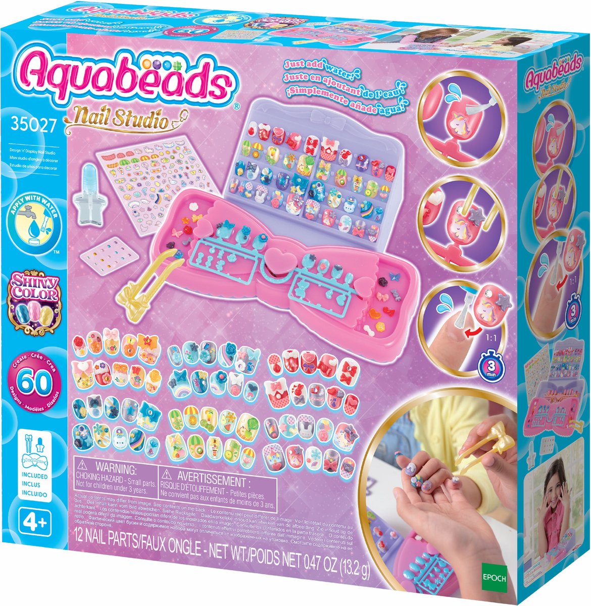 Ensemble d'ongles multicolores Aquabeads
