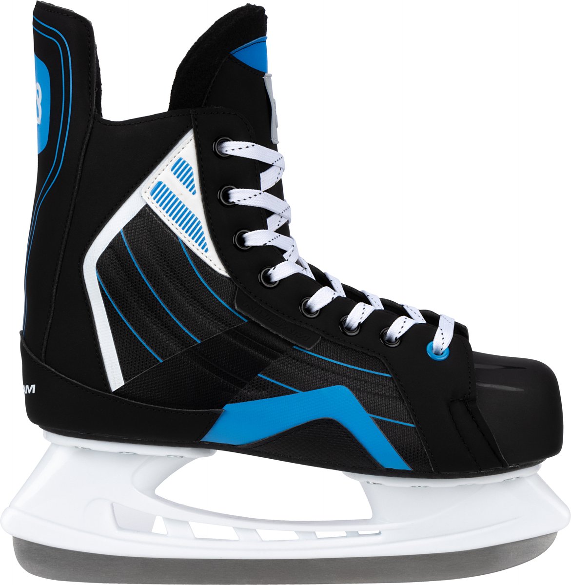 Patin de hockey sur glace Nijdam - réglable - deluxe - noir bleu - taille 38