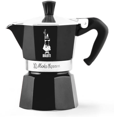 Bialetti moka express percolateur 1 tasse noir – cafetière expresso – aluminium – cafetière italienne