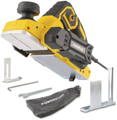 Raboteuse Powerplus powx1111 - 900w - guide latéral - réglage de la profondeur de rabotage - sac de collecte - incl. 2 couteaux