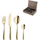 Amefa Oxford - Ménagère 24 pièces - pour 6 personnes - brillant - doré - dans un luxueux coffret en bois