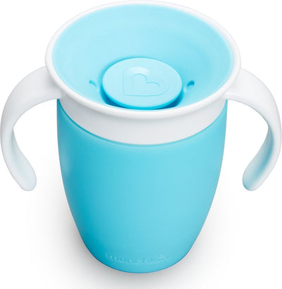 Gobelet Munchkin miracle anti-fuite 360° - gobelet d'entraînement - gobelet d'entraînement pour bébé et enfant - 207 ml - bleu