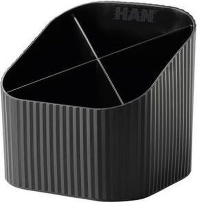 Étui à stylos Han - re-x-loop - 4 compartiments - noir - matériau 100% recyclé - ha-17238-913