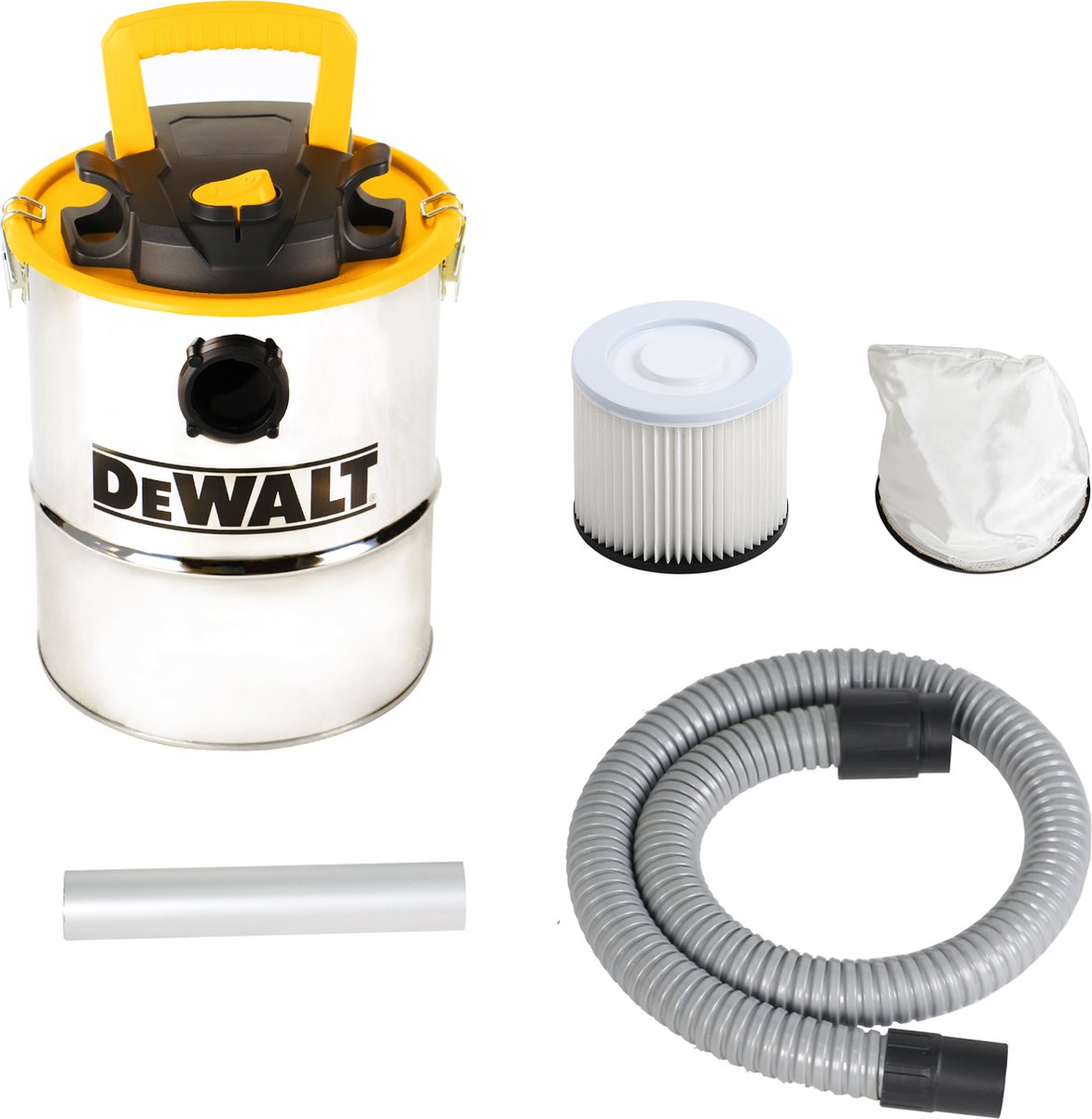 Aspirateur Dewalt dxv15a - 15 litres - 600 watts - acier inoxydable - bouton marche et arrêt étanche