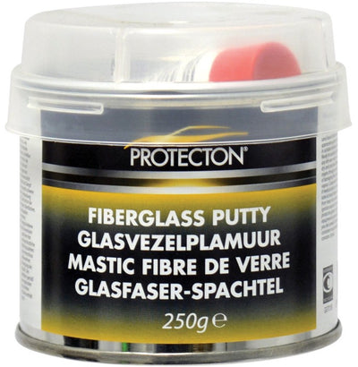 Mastic en fibre de verre Protecton - pour réparer les bosses, trous et fissures plus importants - adhère au métal, au bois, au béton, au plastique - résistant aux produits chimiques et aux intempéries - incl. tube de durcisseur - 250gr