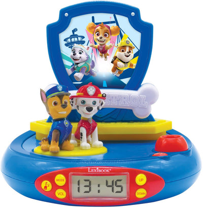 Lexibook Paw Patrol 3D Chase Projecteur Horloge avec sons magiques