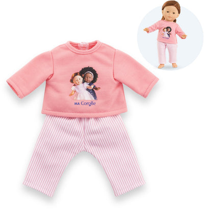 Pyjama rose corolle pour poupées de 36 cm, 2dlg.