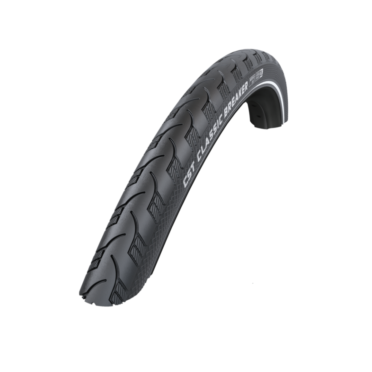 Pneu extérieur CST Breaker (1 mm anti-crevaison) Couleur Noir avec reflets latéraux Taille : 28x1.50 ETRTO 40-622