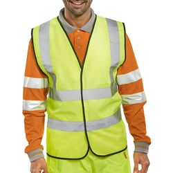 Gilet frappant haute visibilité jaune s
