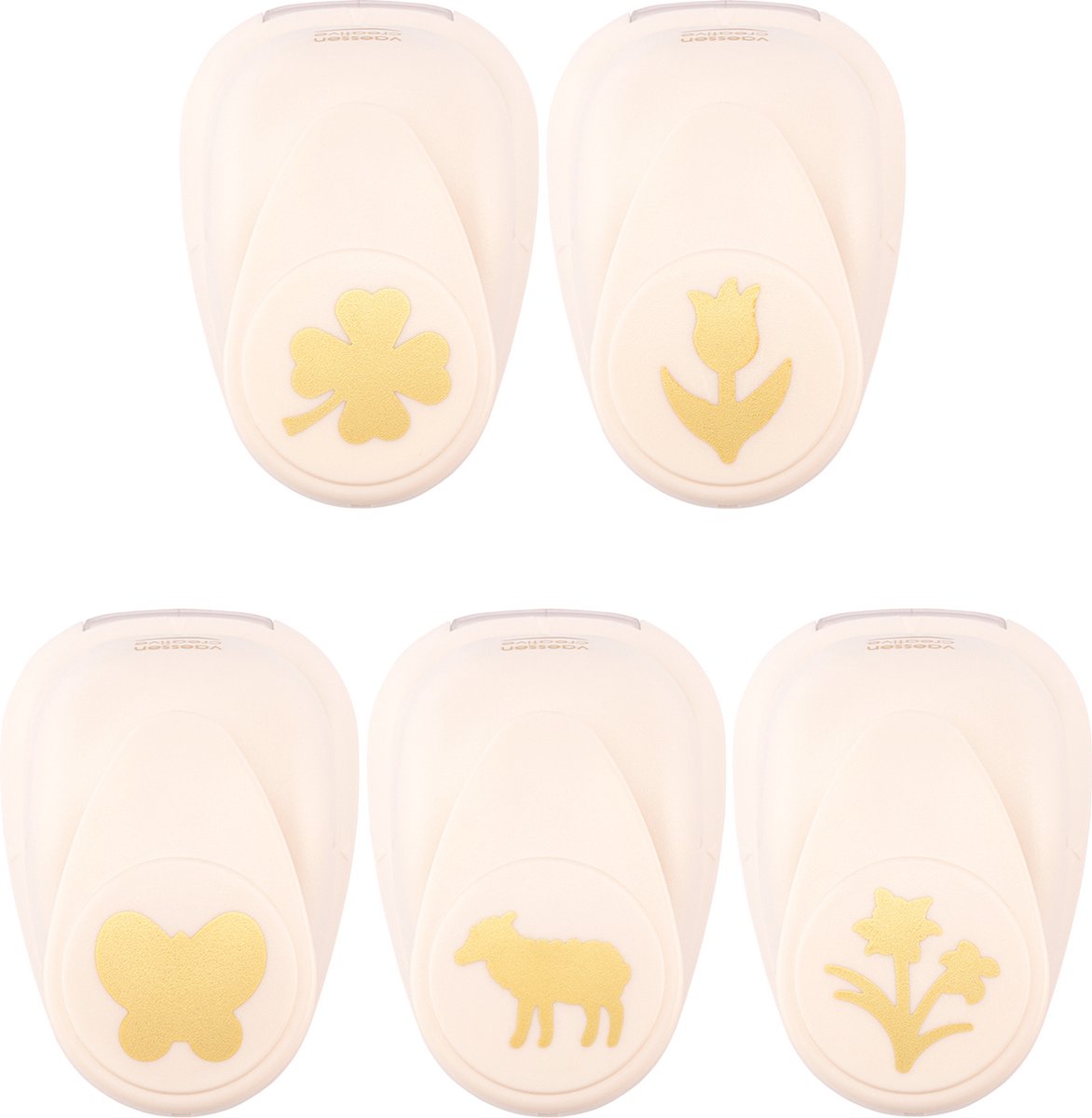 Vaessen creative punch set - figure punch - ressort - 5 pcs. - 1,8 à 2,5 cm