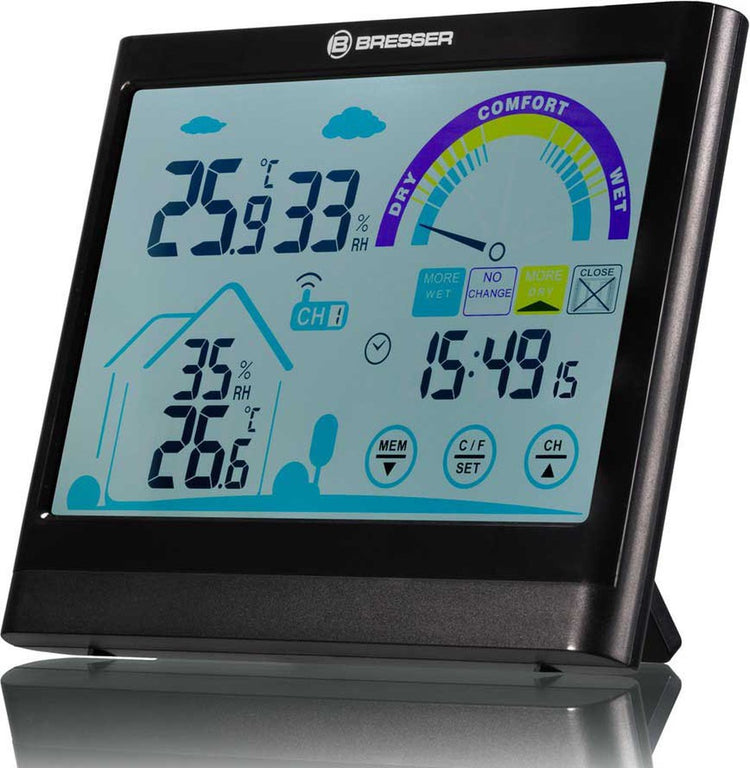Station météo Bresser theremo et hygromètre - ventair - avec écran tactile - avec conseils de ventilation