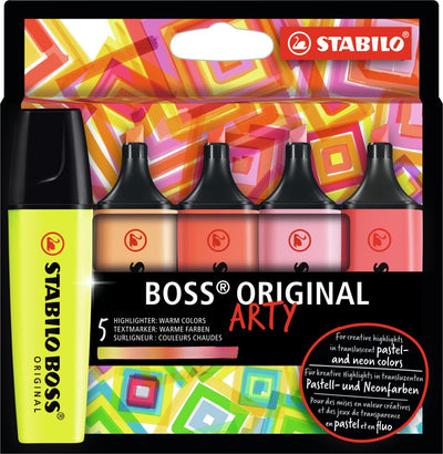 Stabilo boss original - surligneur - qualité supérieure - étui de 5 couleurs