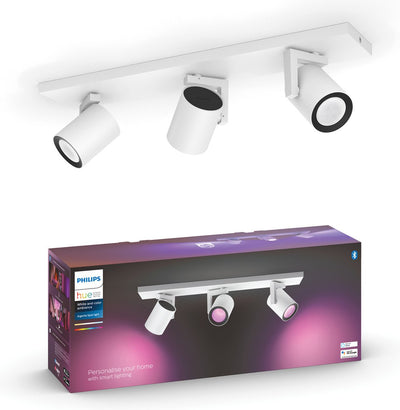 Spot en saillie Philips Hue Argenta - lumière blanche et colorée - 3 spots - blanc