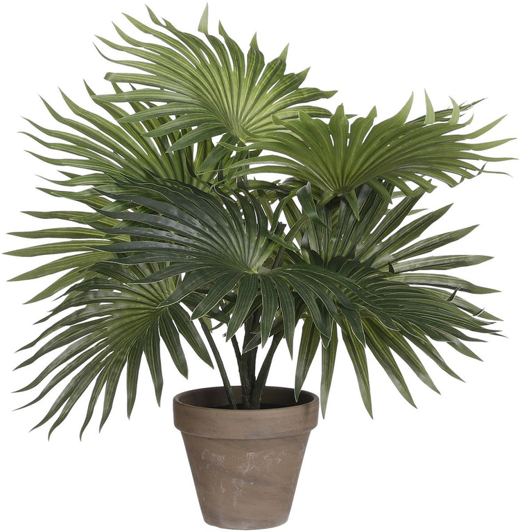 Mica decorations arbuste de palmier artificiel - vert - h30 x d35 cm - qualité supérieure