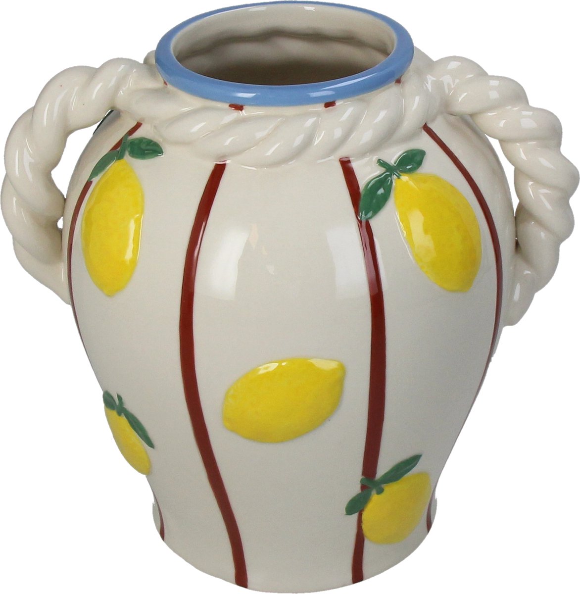 Vase collection Hd citron grès jaune 20,5x16,5x19,8cm