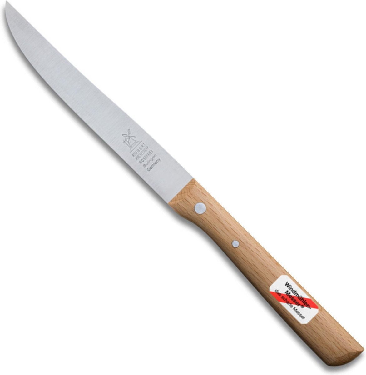 Couteau universel Robert Shepherd – hahnefeder – acier inoxydable – lame 13 cm – manche en bois de hêtre