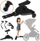 Planche à roulettes Lionelo buggy board - marchepied pour poussette - option assis et debout - universel - roues LED - siège réglable - plateforme antidérapante - jusqu'à 25 kg - 2-5 ans - montage facile