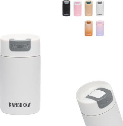 Kambukka tasse thermos Olympus 300 ml - tasse à café à emporter - facile à nettoyer - tasse à café anti-fuite en acier inoxydable - tasse à thé - tasse de voyage - blanc