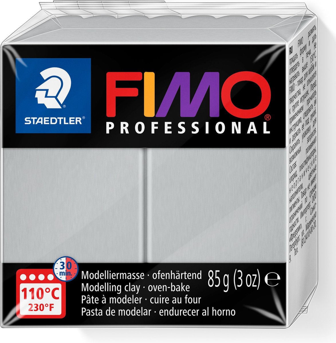 Fimo professionnelle - bloc de pâte à modeler professionnelle durcissant au four 85 g - gris dauphin