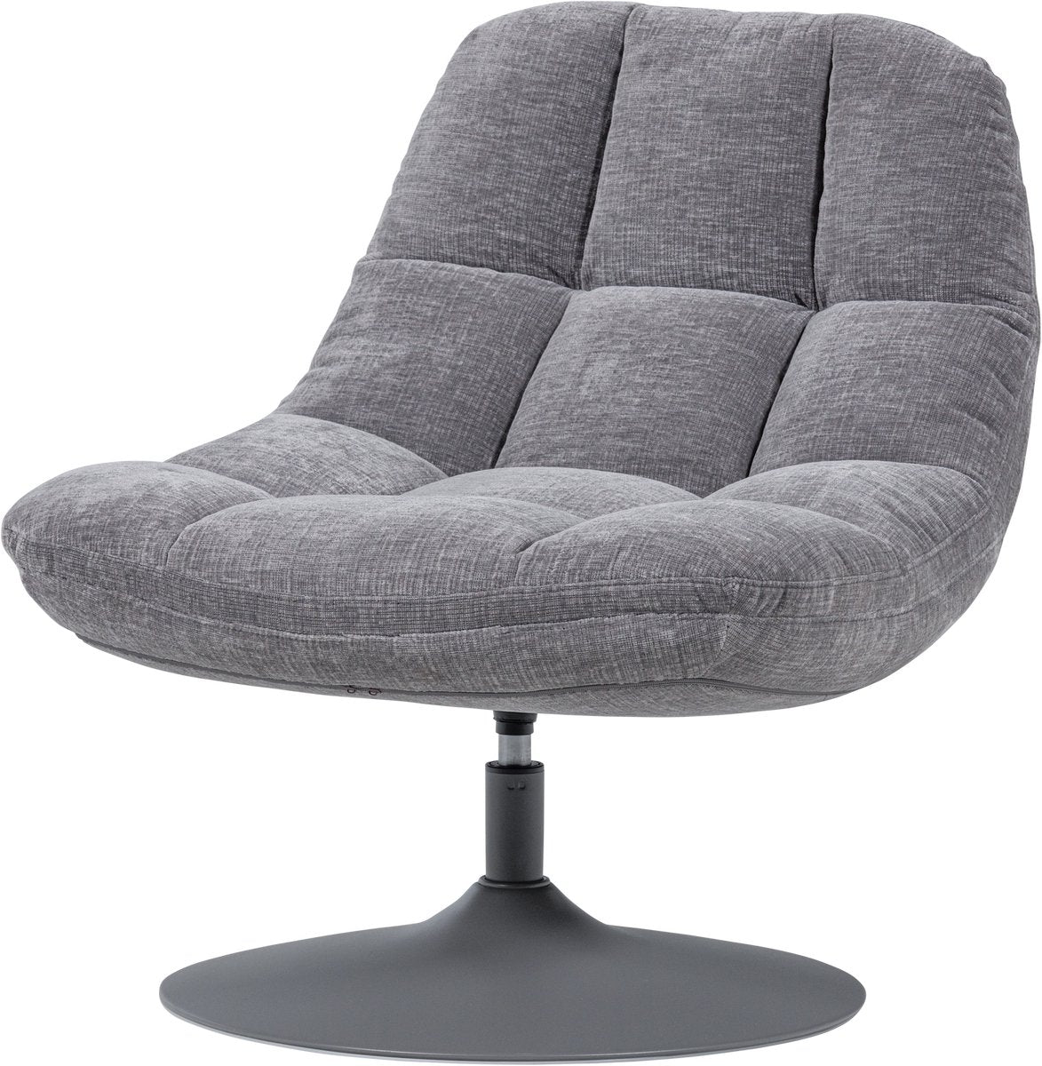 Fauteuil pivotant Woood elvi - structure chenille - gris clair - 81x73x84