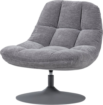 Fauteuil pivotant Woood elvi - structure chenille - gris clair - 81x73x84