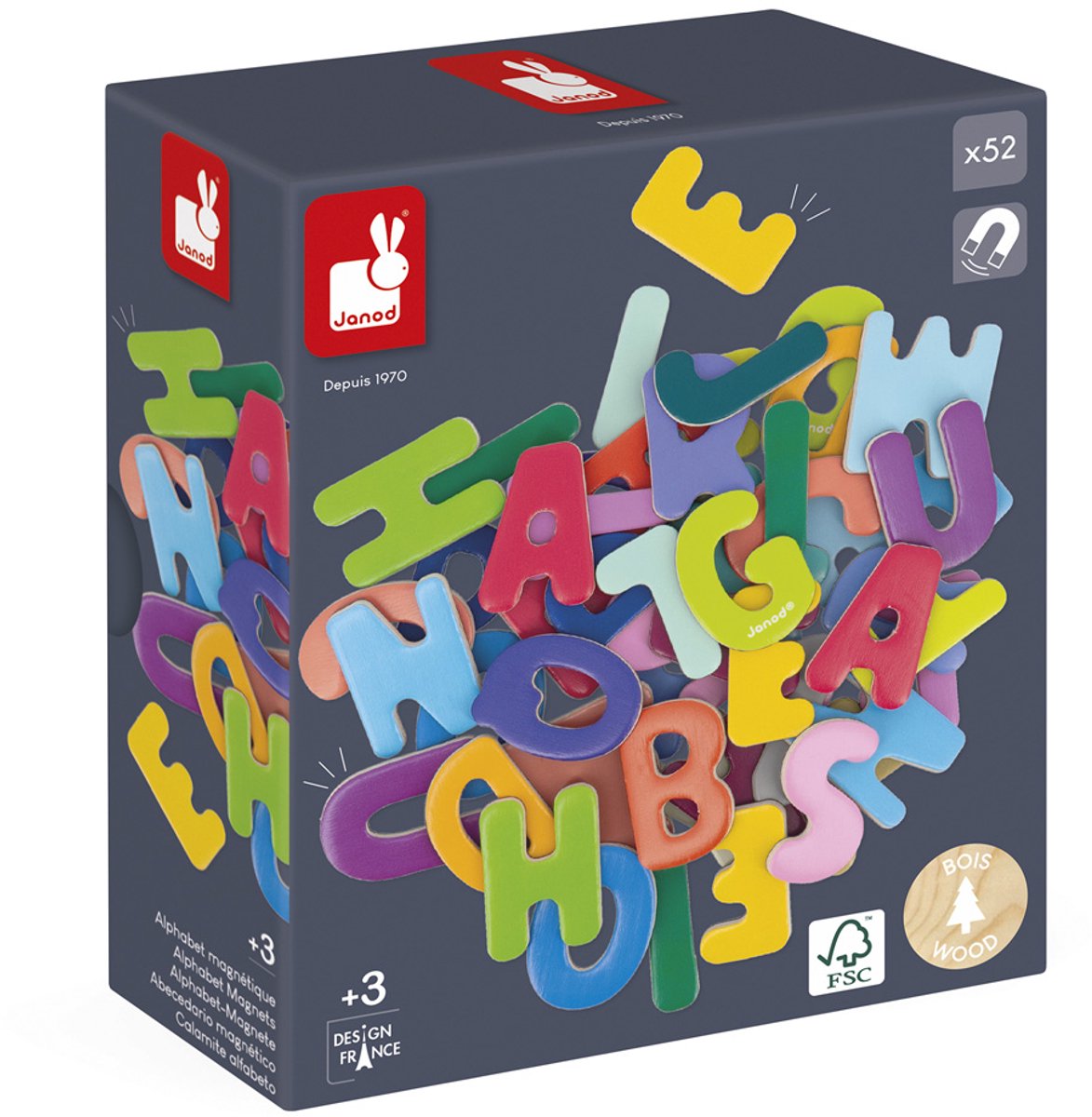 Janod - set d'aimants - lettres de l'alphabet