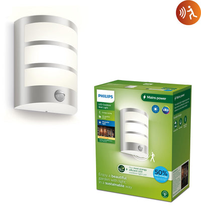 Philips LED Applique Philips Python - ultra efficace - acier inoxydable - avec capteur - 3,8W