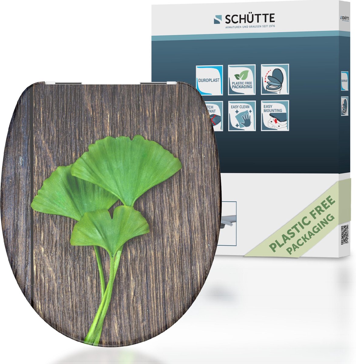 Schütte Schütte Toilet Selt avec bois de ginkgo à fermes doux