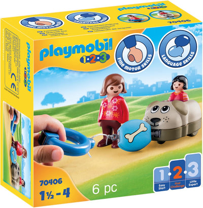 Playmobil 1.2.3 train pour chiens - 70406