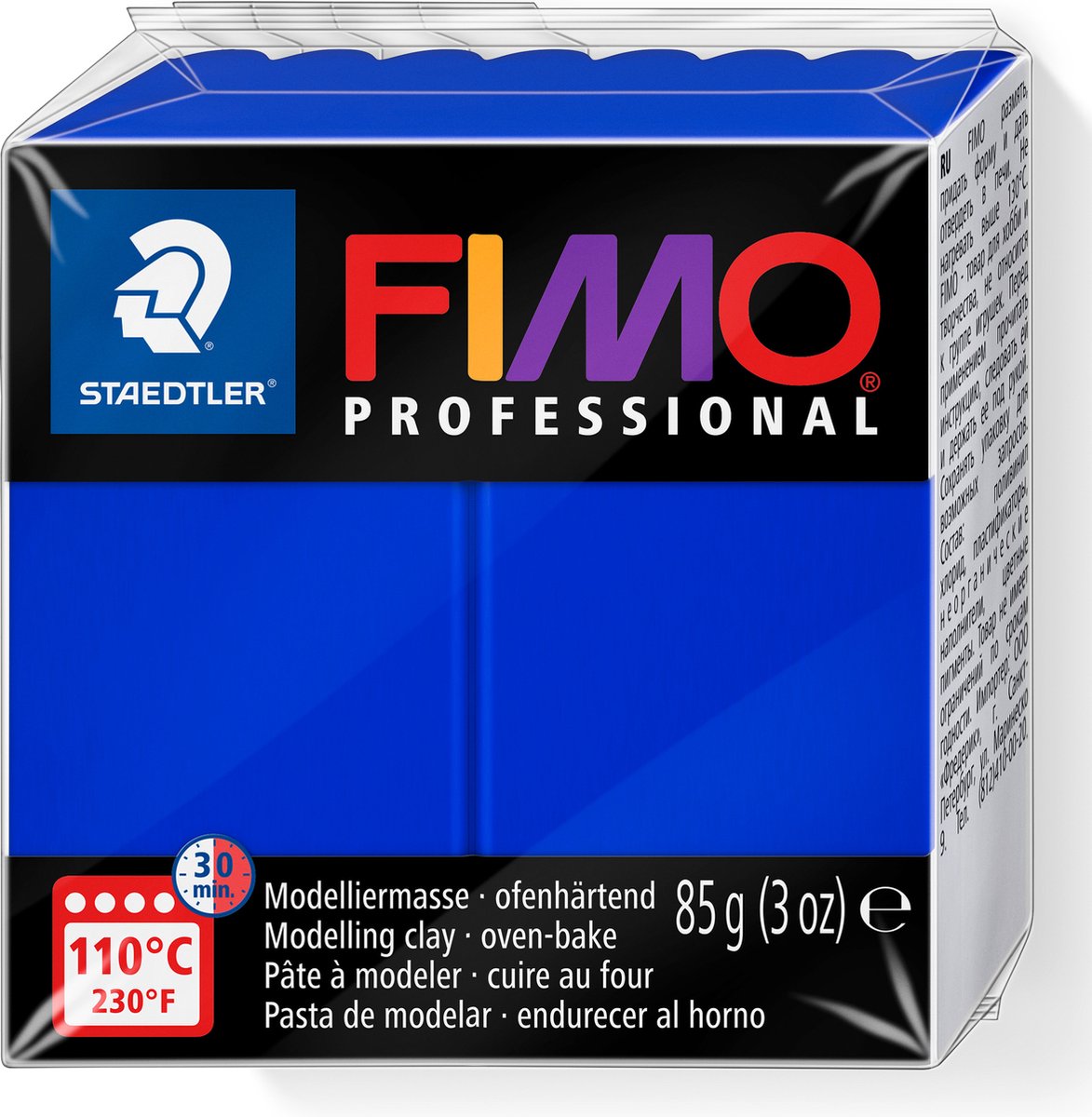 Fimo professionnel durcissant au four, bloc de pâte à modeler professionnel 85 g - outremer