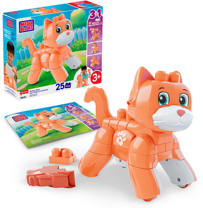 Blocs de jouets pour chaton roulant Fisher-Price Mega Bloks - avec roues rotatives, 25 pièces