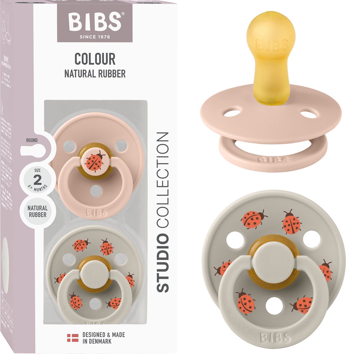 Suce couleur Bibs - 6-18 mois - lot de 2 - ronde - sable blush