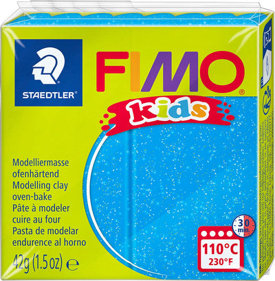 Fimo kids pâte à modeler 42 g bleu pailleté