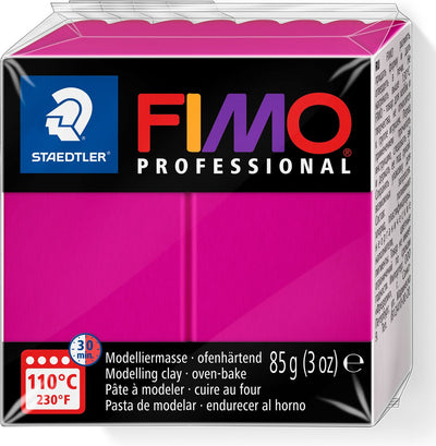 Fimo professionnelle 8004 - pâte à modeler professionnelle durcissant au four - bloc 85 g - magenta