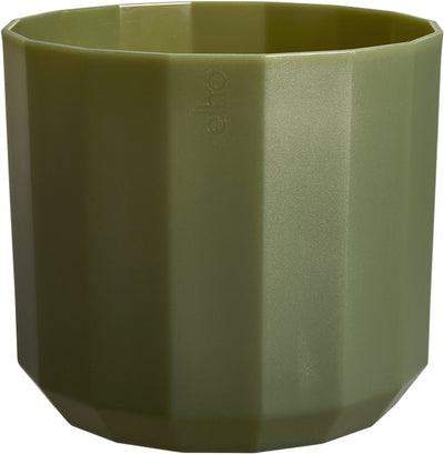 Elho facette ronde 19cm - pot de fleur pour l'intérieur - 100% plastique recyclé - ø 18,6 x h 16,7 cm - vert forêt