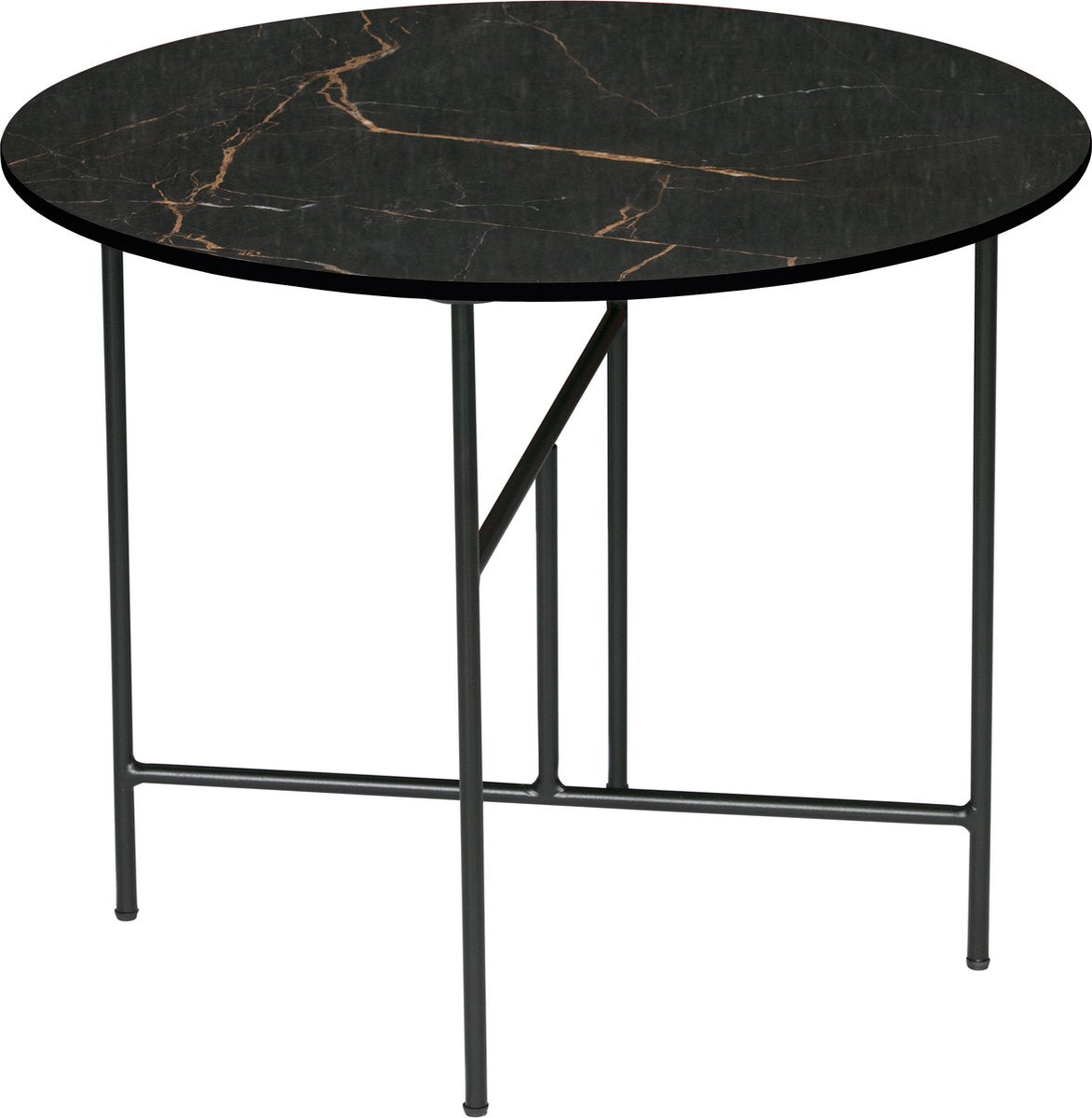 Table d'appoint Woood vida - métal porcelaine - noir - 48x60x60