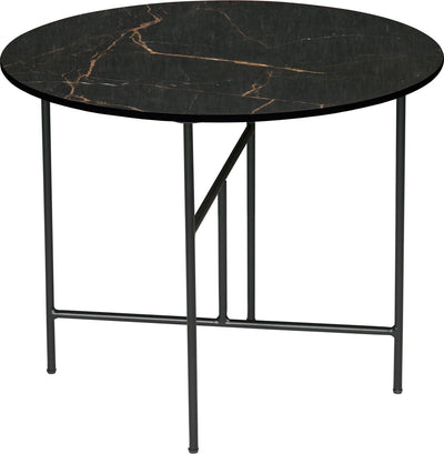 Table d'appoint Woood vida - métal porcelaine - noir - 48x60x60