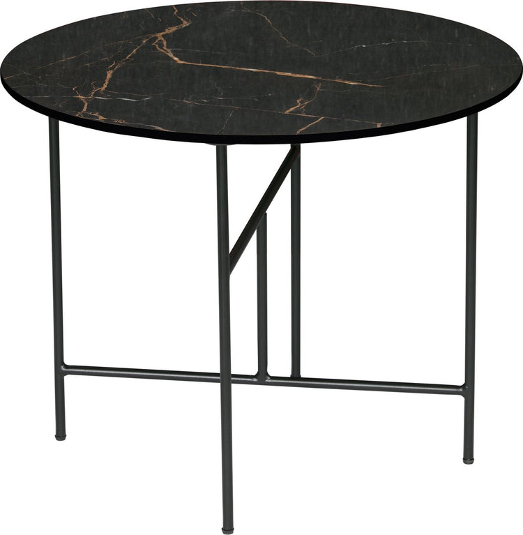 Table d'appoint Woood vida - métal porcelaine - noir - 48x60x60