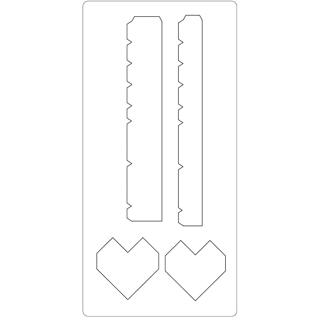 Gabarit de découpe Creativ company, boîte coeur, taille 15,2x30,37 cm, épaisseur 15 mm, 1 pièce