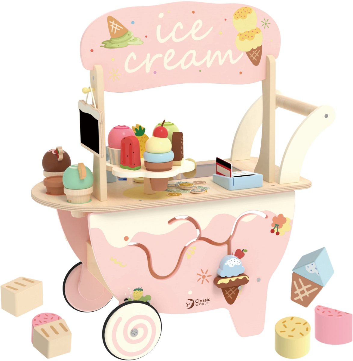 Chariot à glace en bois du monde classique