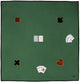 Tapis à cartes Engelhart – 120 x 120 cm – 100 % coton – avec 4 applications – lavable – tapis de jeu pour jeux de cartes et soirées de jeux –