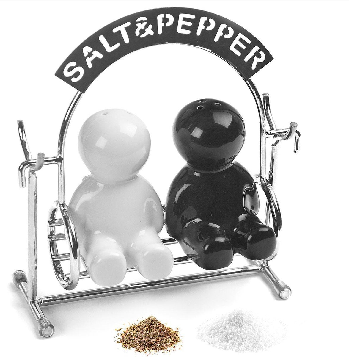 Balvi salière et poivrière balançoire - métal - noir et blanc