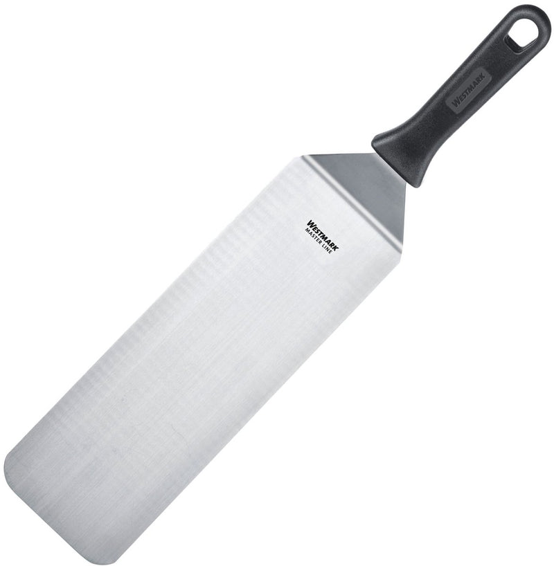 Spatule à grill Westmark, courbée, flexible, fermée, lame : 9,5 x 27,5 cm, longueur : 43 cm, plastique inox, master line, noir argent, 13422270