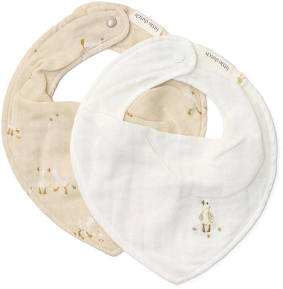 Little Dutch 2-pack bandana bavoir - blanc - nouveau-né naturels - petite oie