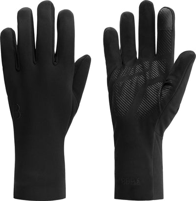 Bbb cycling airshield gants de cyclisme hiver - 5 - 15 ℃ - coupe-vent imperméable - gants de cyclisme hommes et femmes - noir - taille xs - bwg-45