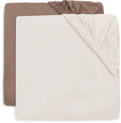 Drap-housse lit Jollein - 70 75x140 150cm - jersey - ivoire café au lait