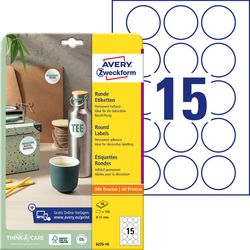 Etiquettes avery 6225-10 120 étiquettes ø51 mm