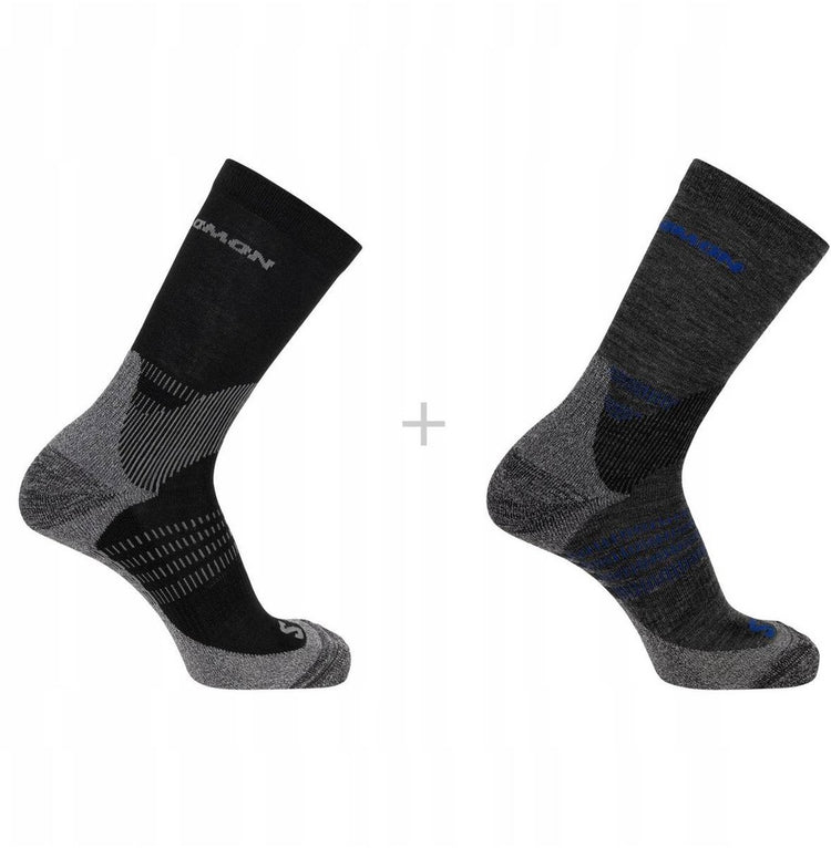 Salomon - x ultra access crew chaussettes | Paquet de 2 | chaussettes | taille xl 45-47 - noir anthracite