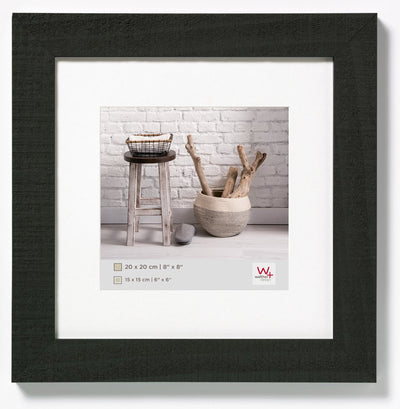 Walther home - cadre en bois - format photo 20x20 cm - noir