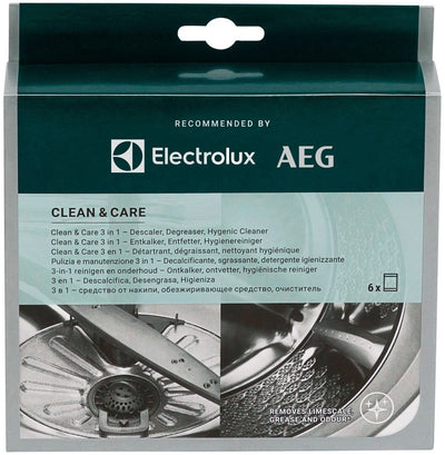 Aeg electrolux m2gcp601 clean and care - Nettoyant 3 en 1 - nettoyage et entretien - détartrant, dégraissant et nettoyant - convient aux machines à laver lave-vaisselle - 6 sacs valables six mois